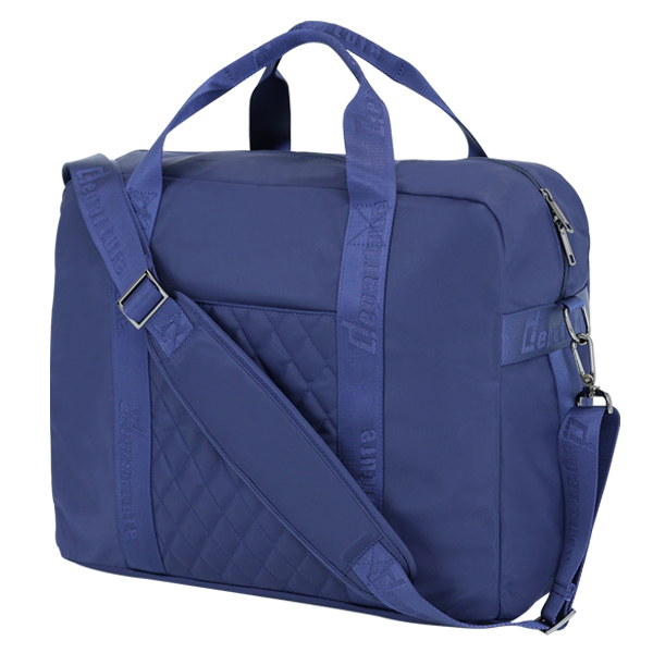 《旅行配件》菱格紋大型側背袋-藍色