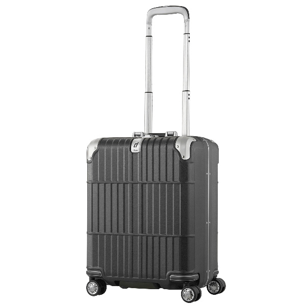 《登峰造極細鋁框煞車箱》商務公事箱-20吋黑色皮革紋