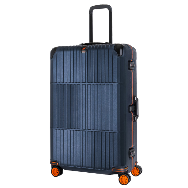《登峰造極細鋁框橘框煞車箱》行李箱-30吋深藍電子紋