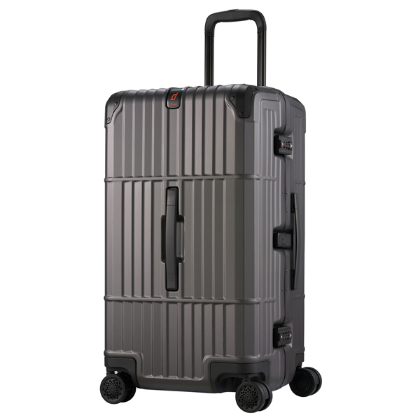《異形鋁框箱》行李箱-27吋灰色細圓點